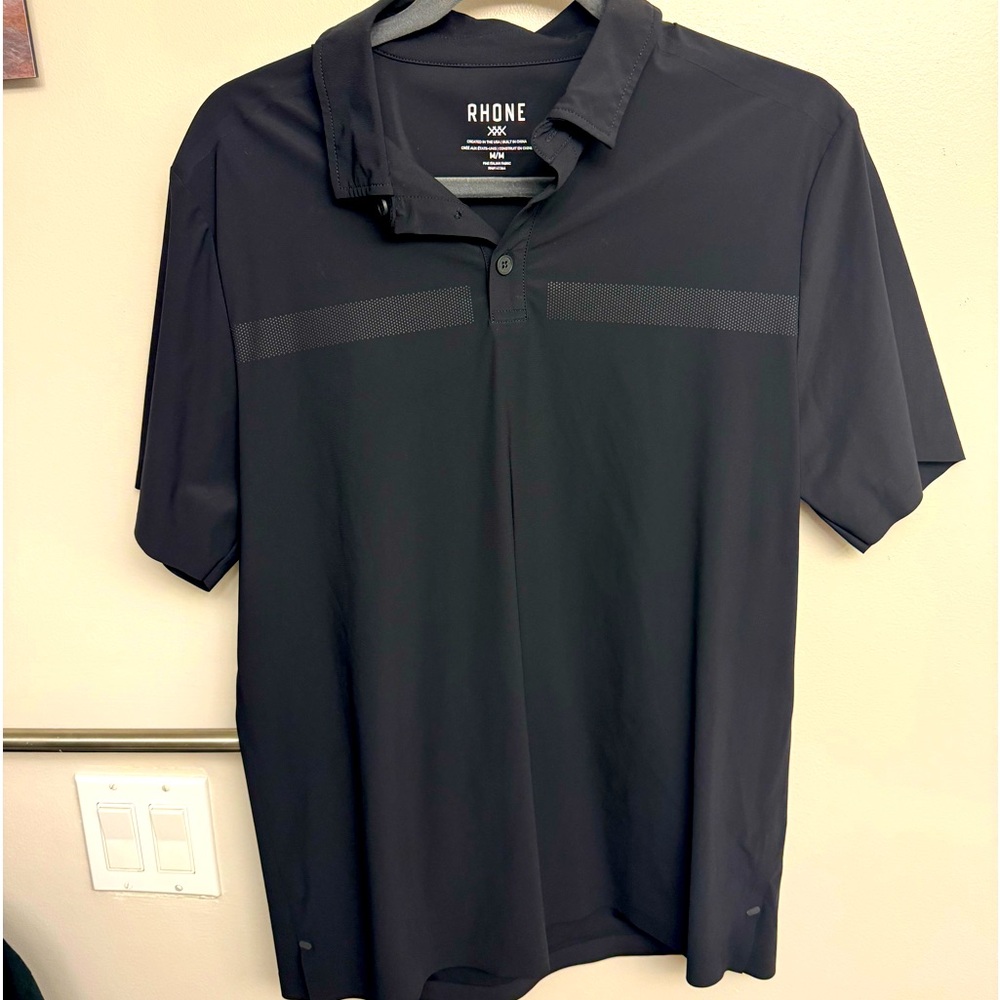 Rhone Black Tech Polo - Medium